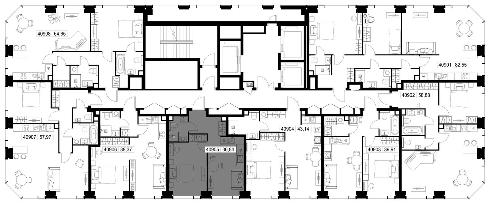 1-комнатная квартира, 36,8 м² — фото 2