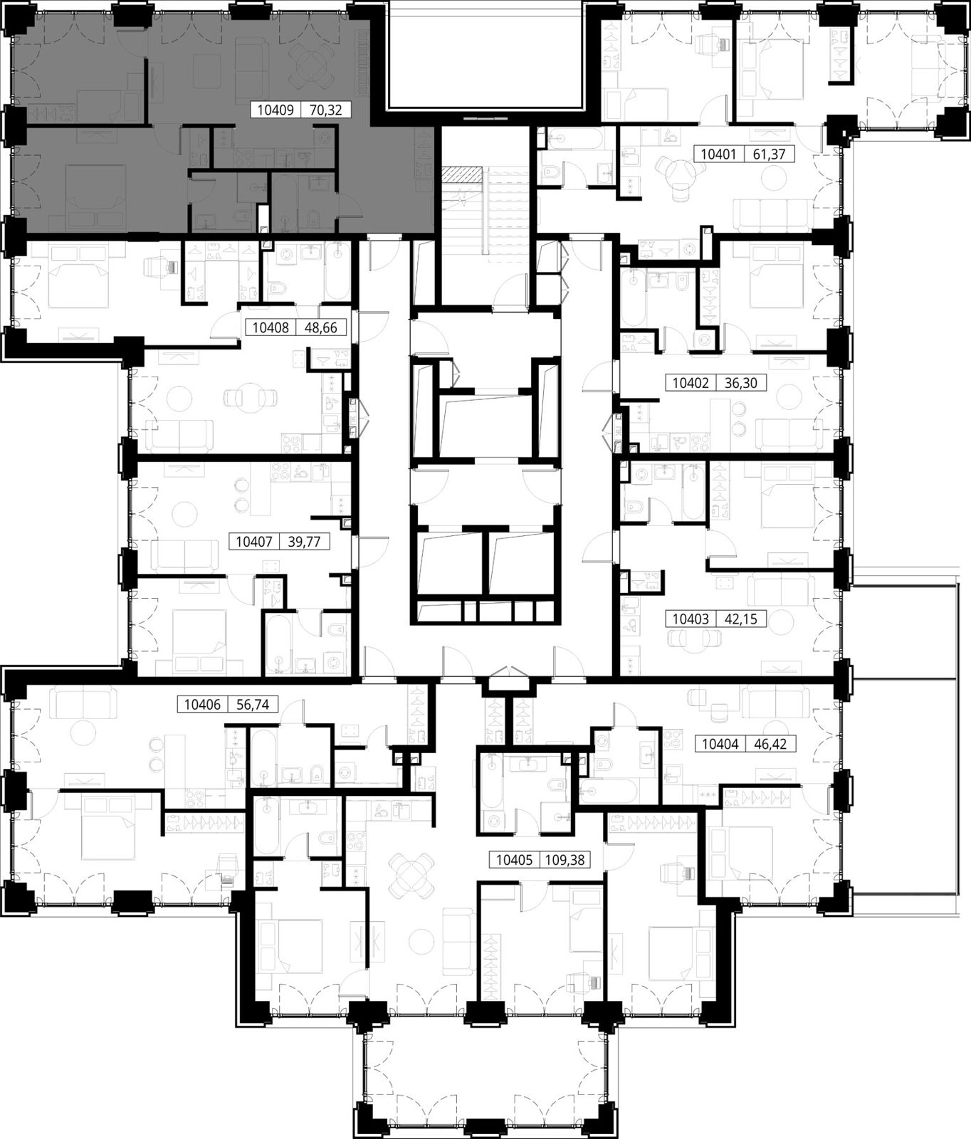 2-комнатная квартира, 70,3 м² — фото 2