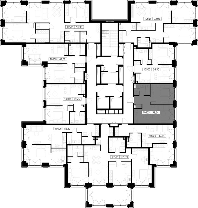 1-комнатная квартира, 39,6 м² — фото 2