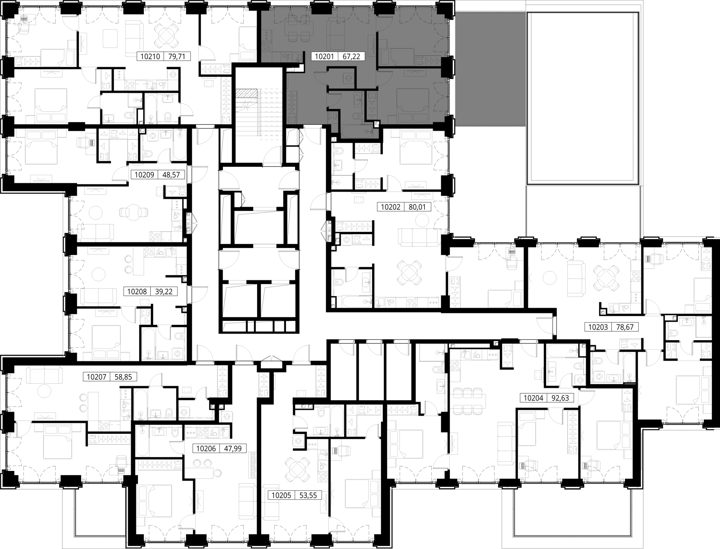 2-комнатная квартира, 67,2 м² — фото 2