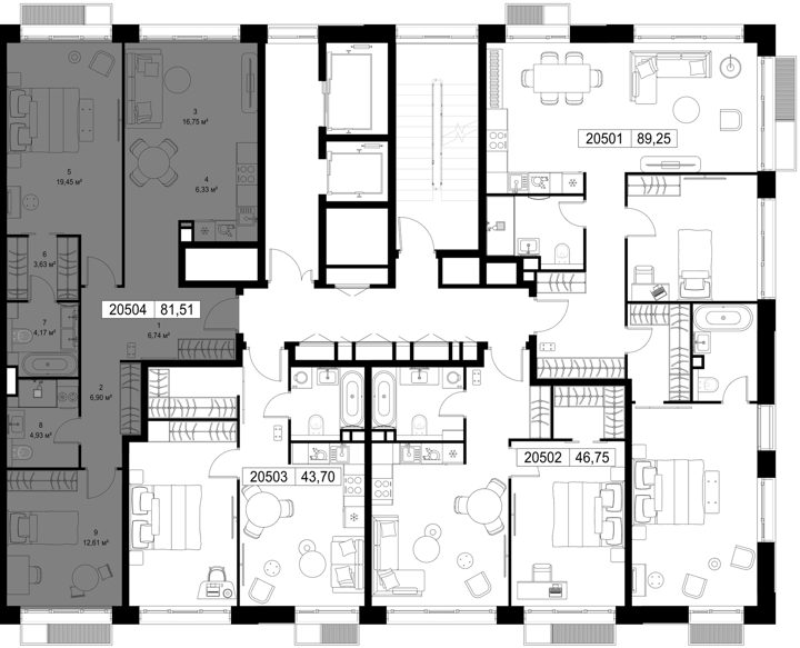 2-комнатная квартира, 81,5 м² — фото 2