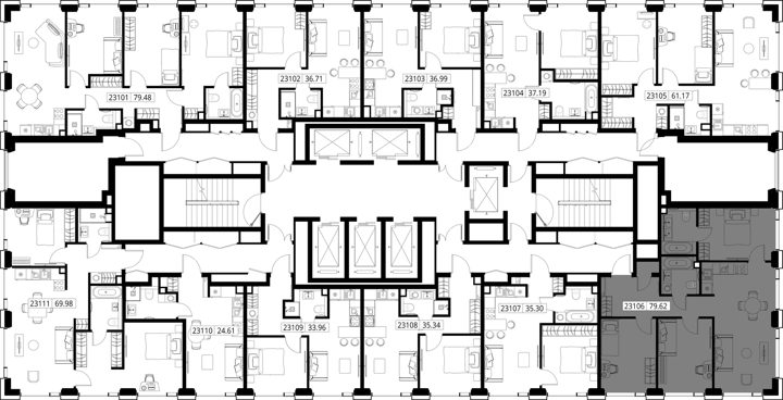 3-комнатная квартира, 79,6 м² — фото 2