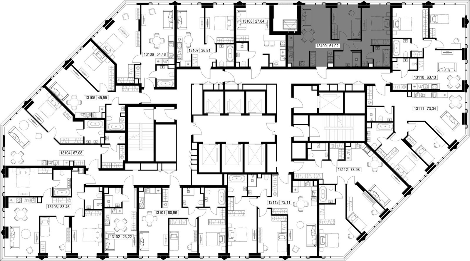 2-комнатная квартира, 61 м² — фото 3