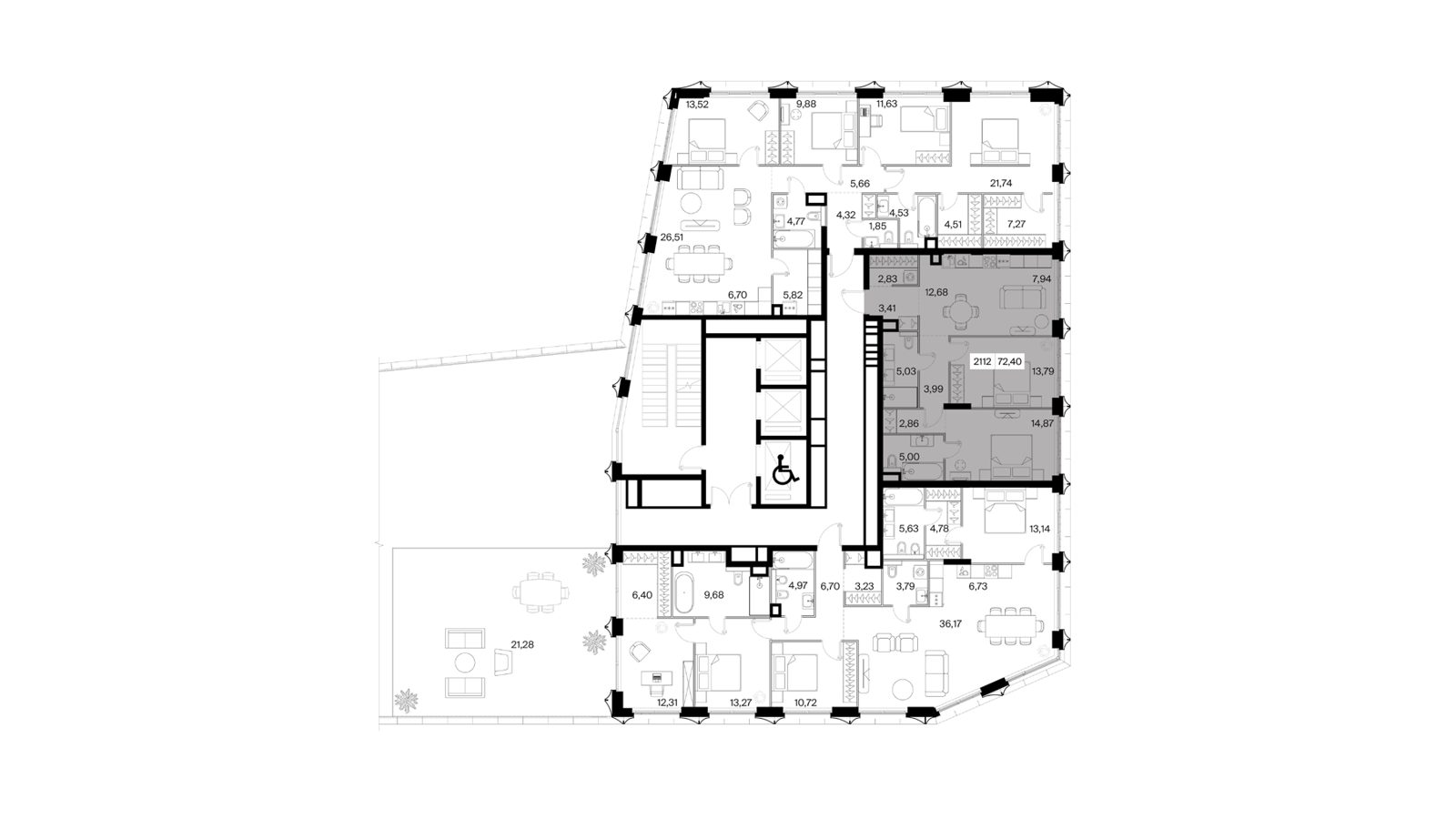 2-комнатная квартира, 72,4 м² — фото 2
