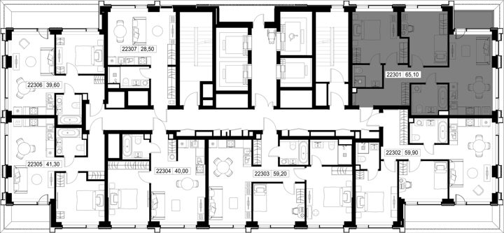 2-комнатная квартира, 65,1 м² — фото 2