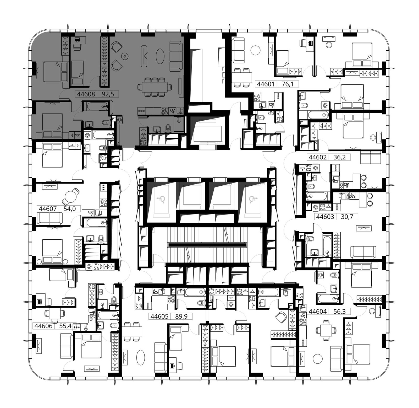 3-комнатная квартира, 92,5 м² — фото 2