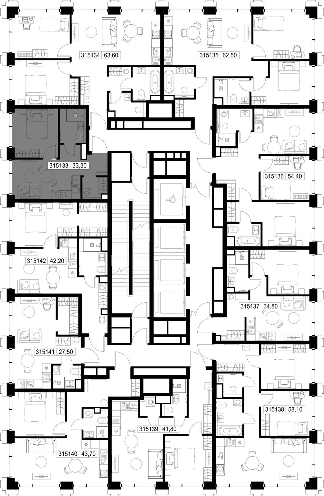 1-комнатная квартира, 33,3 м² — фото 2