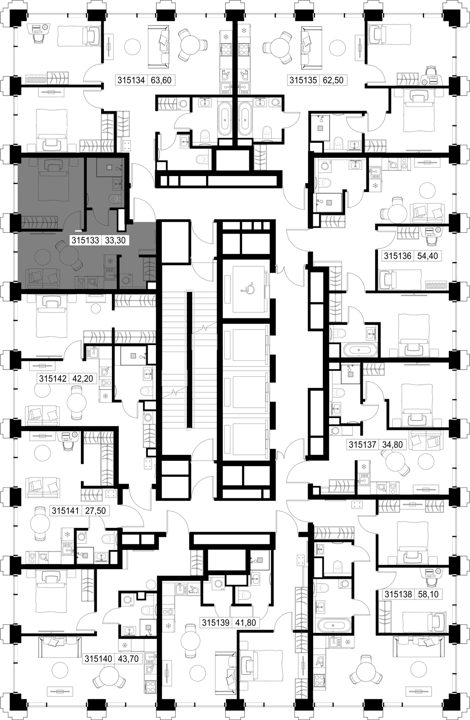 1-комнатная квартира, 33,3 м² — фото 2