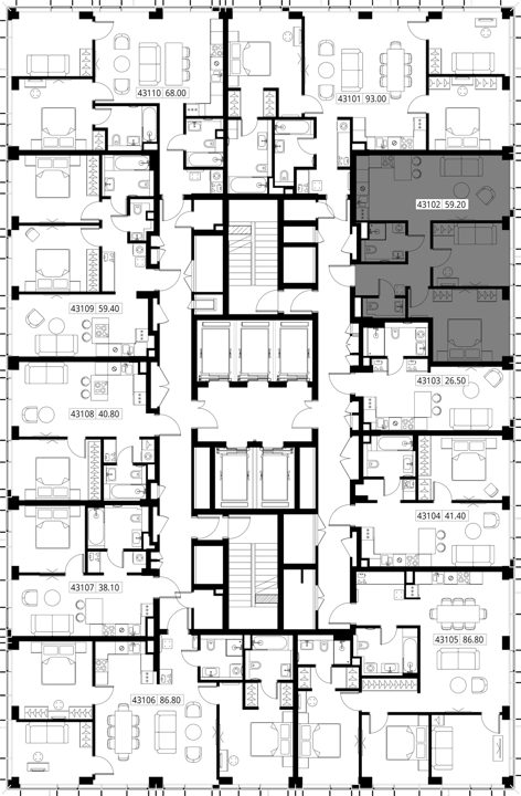 2-комнатная квартира, 59,2 м² — фото 2