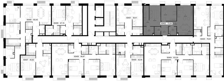 2-комнатная квартира, 73,6 м² — фото 2