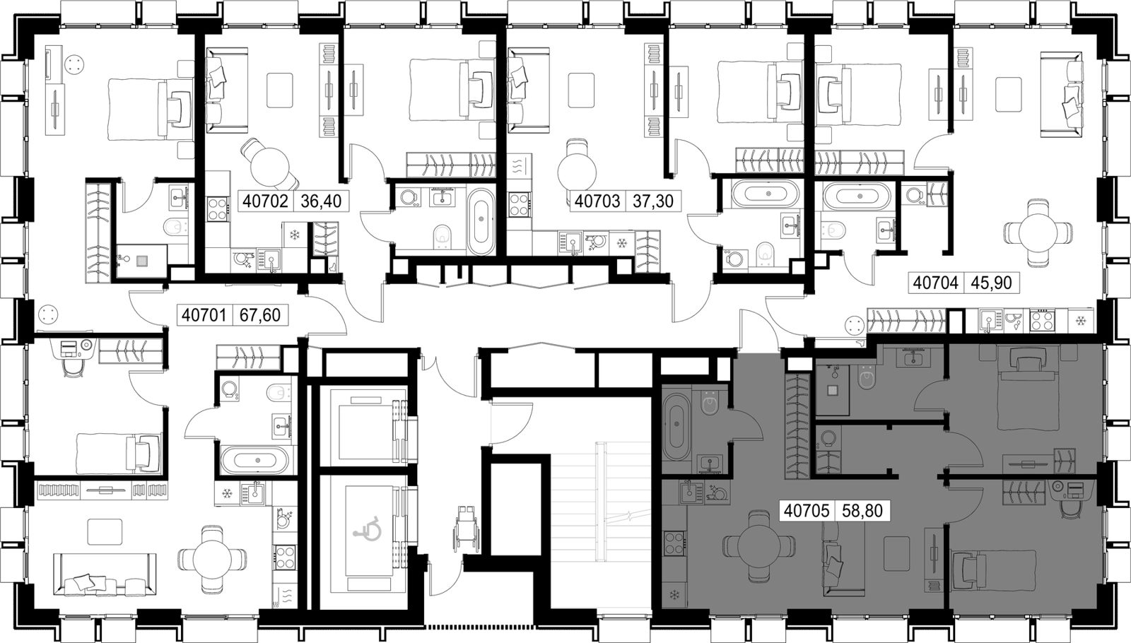 2-комнатная квартира, 58,8 м² — фото 2