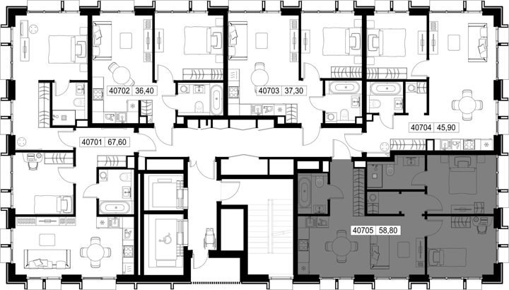 2-комнатная квартира, 58,8 м² — фото 2