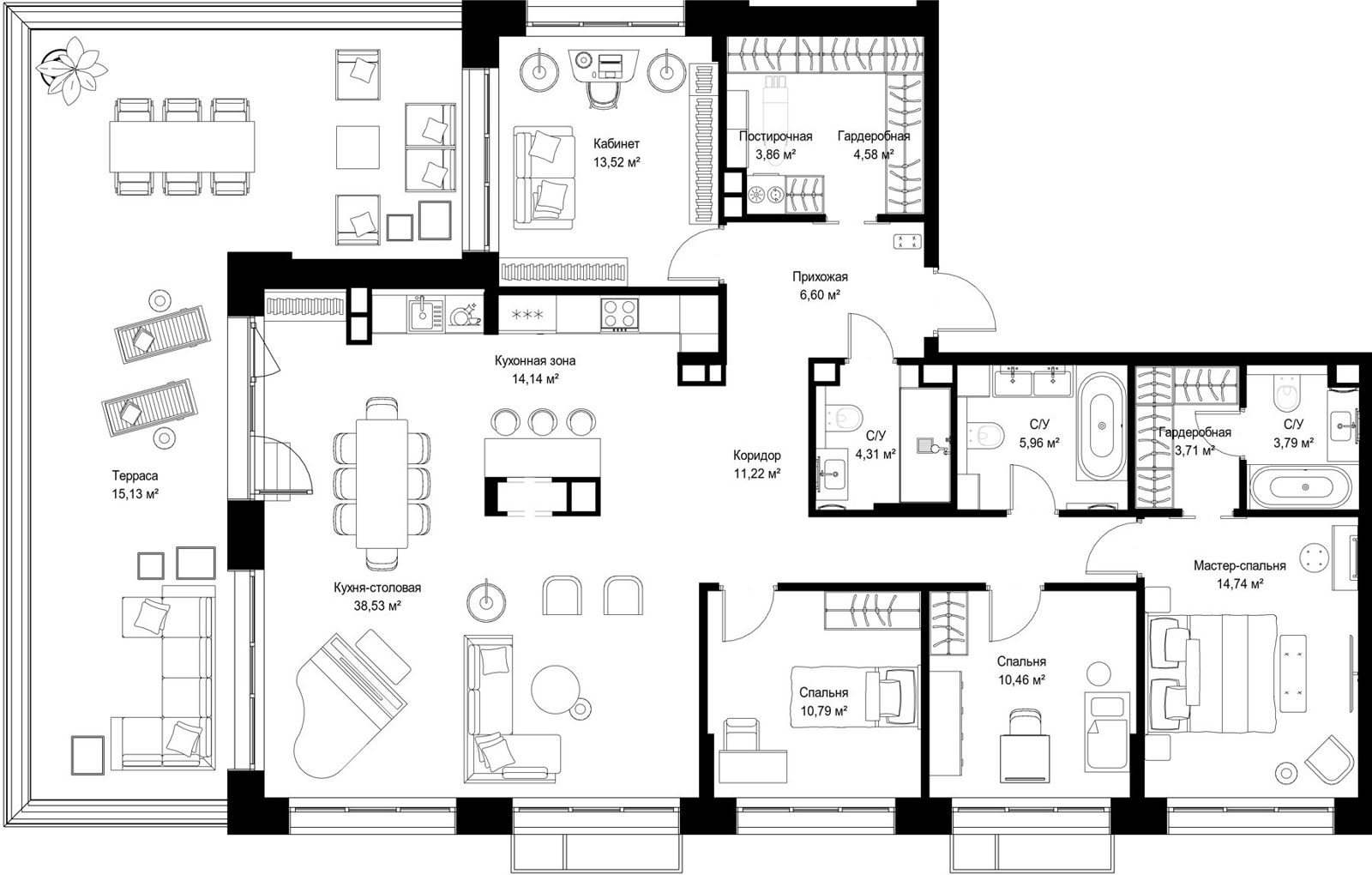 4-комнатная квартира, 161,3 м²