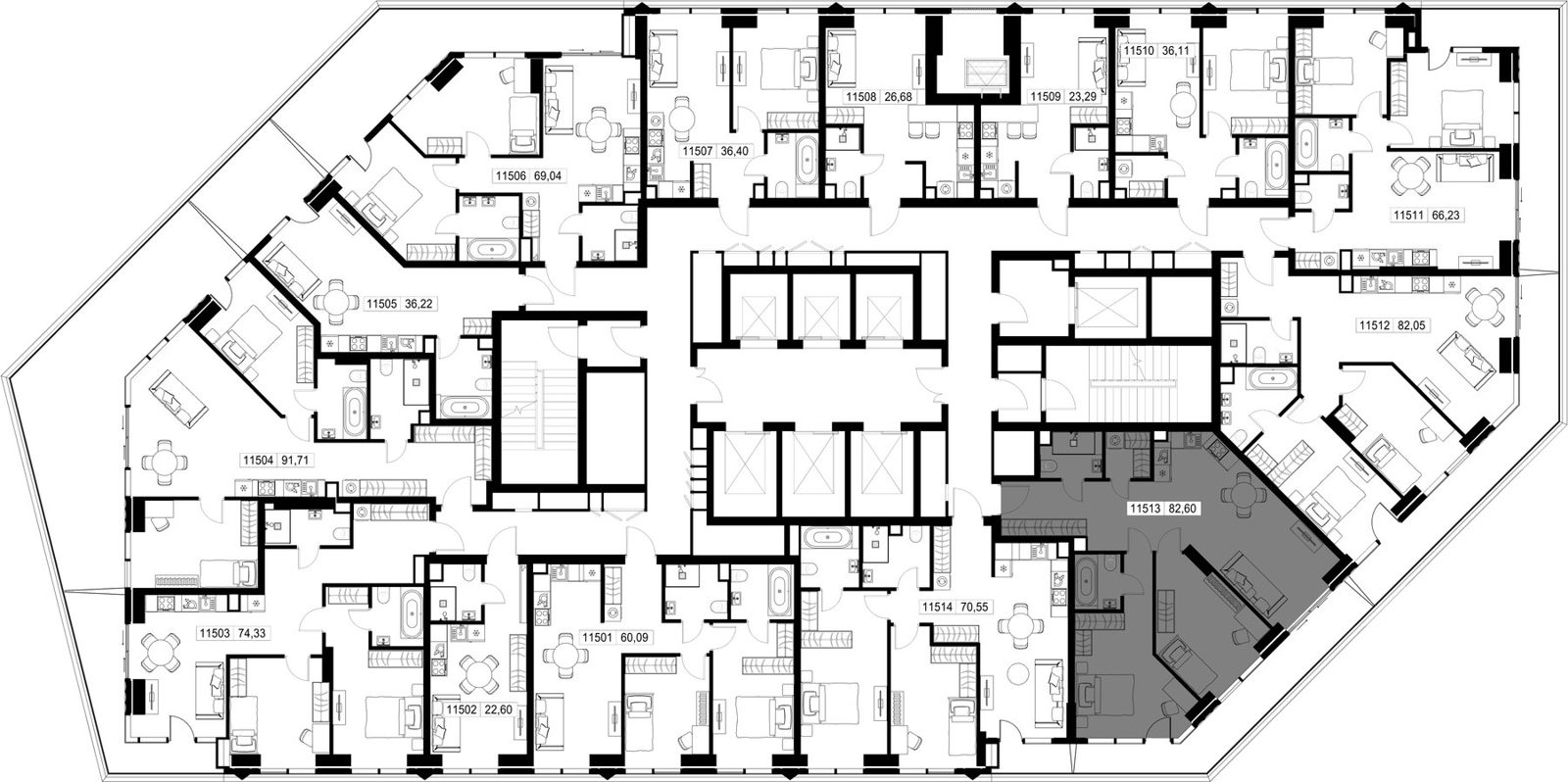 2-комнатная квартира, 83,4 м² — фото 3