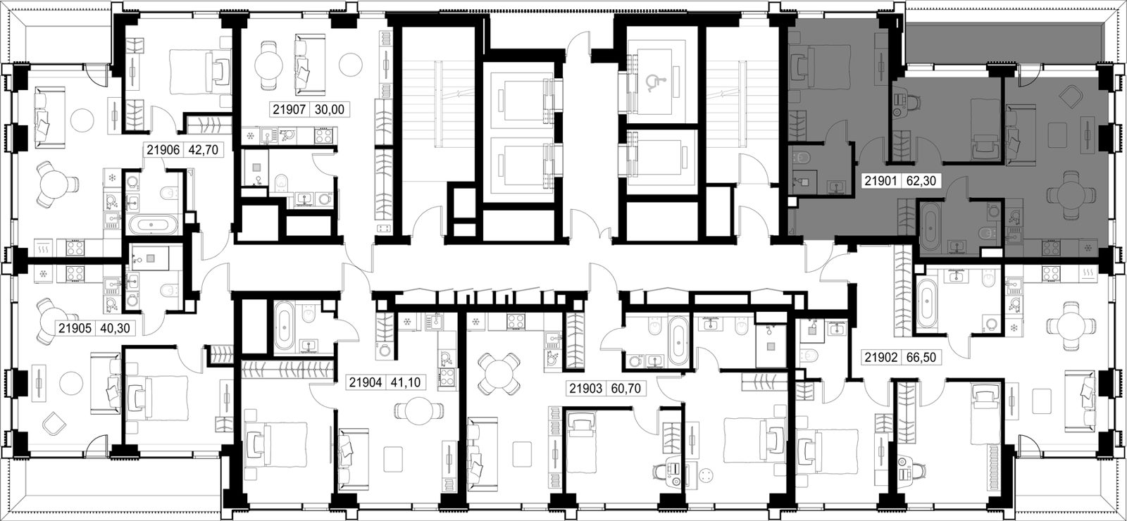 2-комнатная квартира, 62,3 м² — фото 2