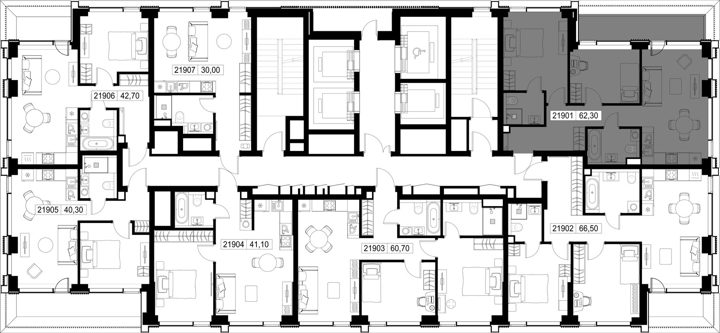 2-комнатная квартира, 62,3 м² — фото 2