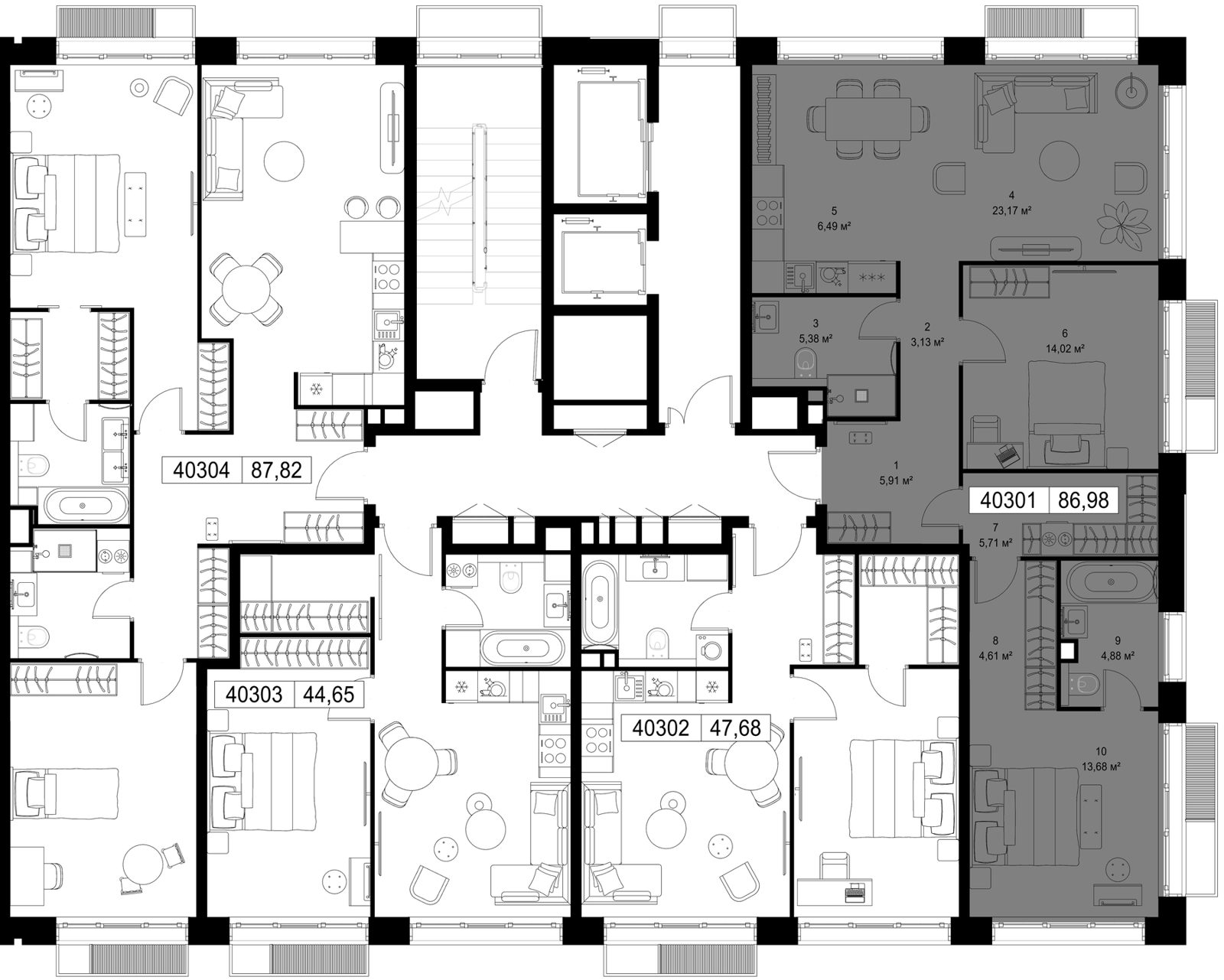 2-комнатная квартира, 87 м² — фото 2