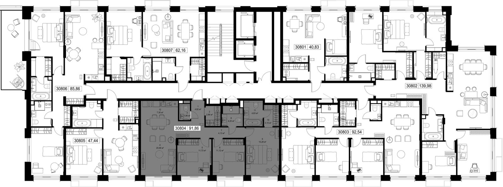 3-комнатная квартира, 91,9 м² — фото 2