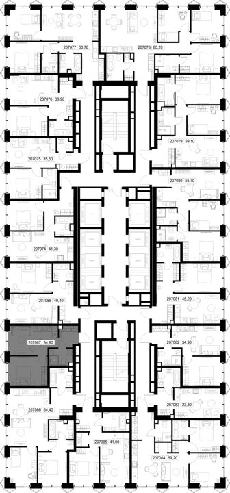 1-комнатная квартира, 34,9 м² — фото 2