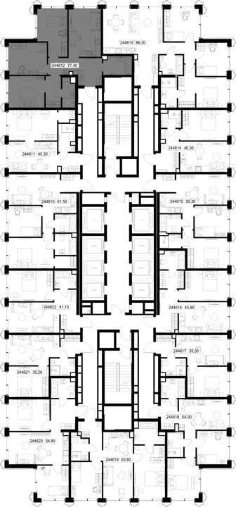 3-комнатная квартира, 77,4 м² — фото 2