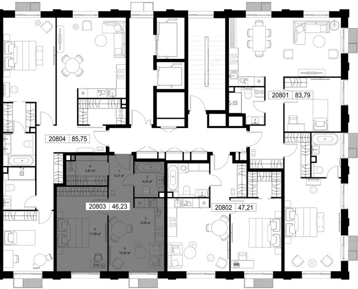 1-комнатная квартира, 46,2 м² — фото 3