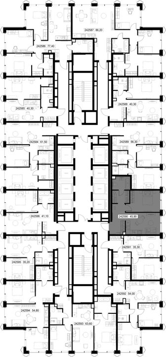 1-комнатная квартира, 45,9 м² — фото 2