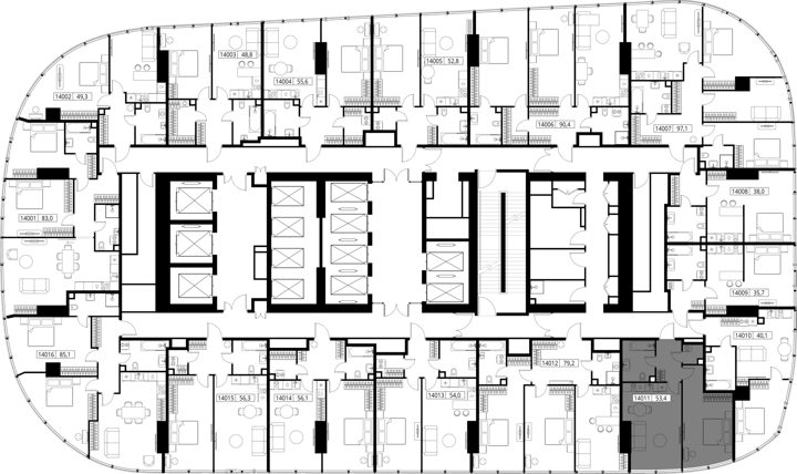 1-комнатная квартира, 53,4 м² — фото 2
