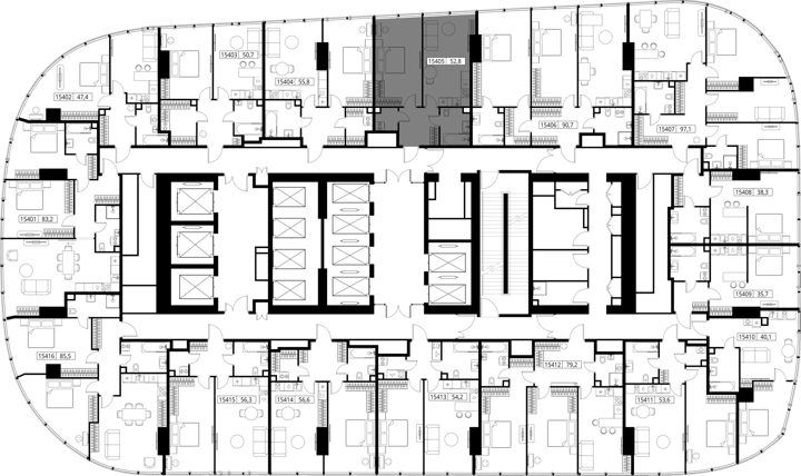 1-комнатная квартира, 52,8 м² — фото 2