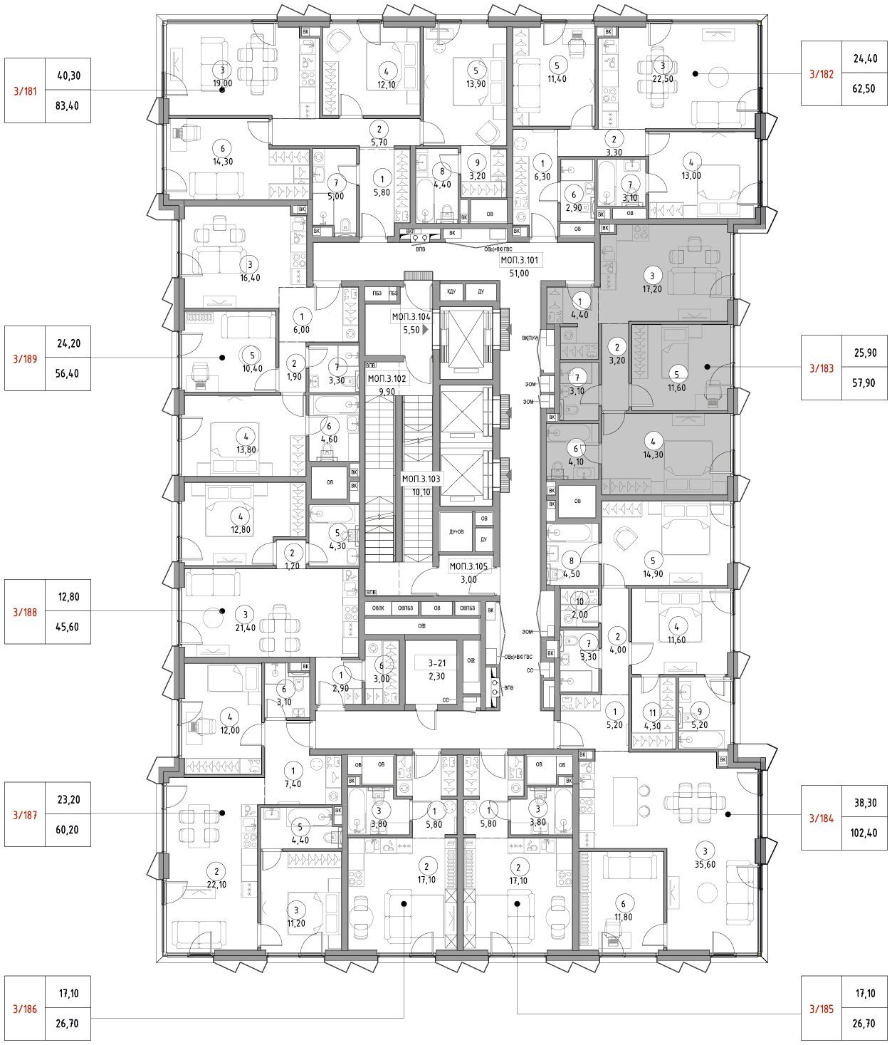 2-комнатная квартира, 57,1 м² — фото 2