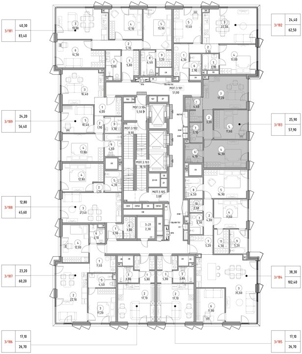 2-комнатная квартира, 57,1 м² — фото 2