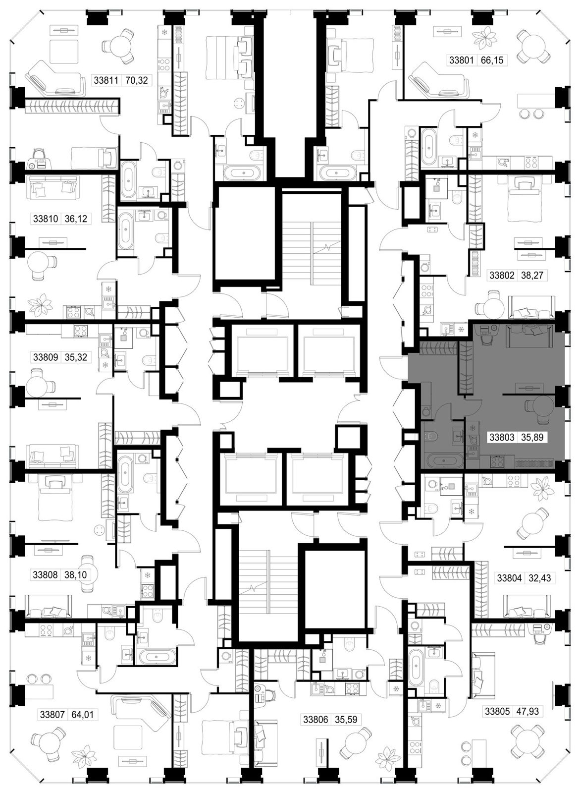 1-комнатная квартира, 35,9 м² — фото 3