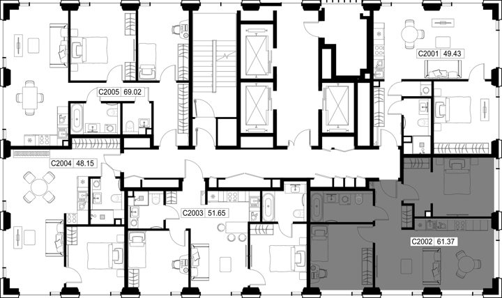 2-комнатная квартира, 61,3 м² — фото 2