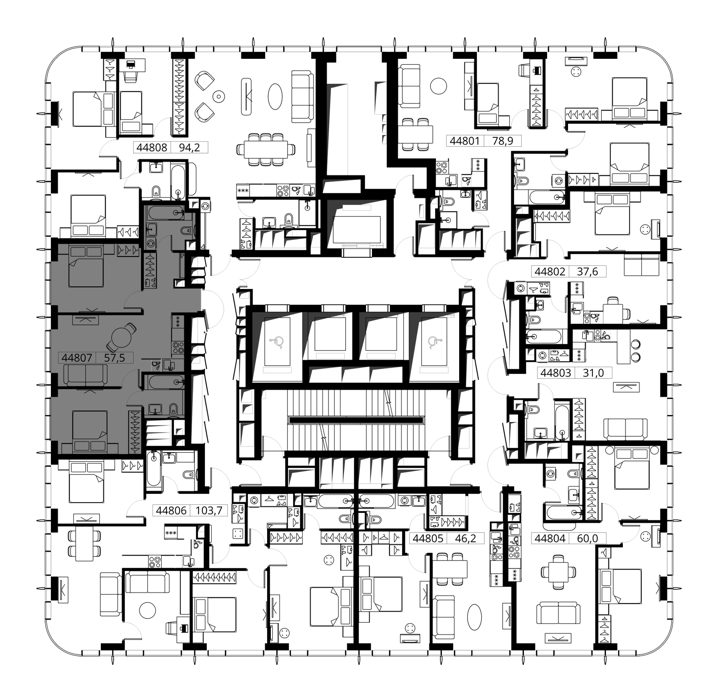 2-комнатная квартира, 57,5 м² — фото 2