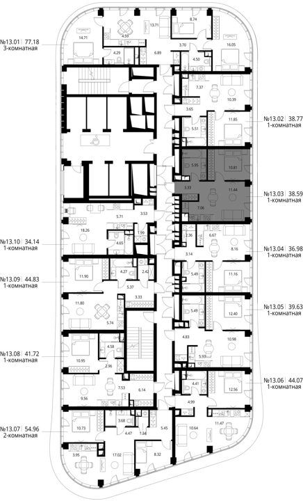 1-комнатная квартира, 38,6 м² — фото 2
