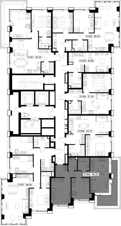 2-комнатная квартира, 58,3 м² — фото 2