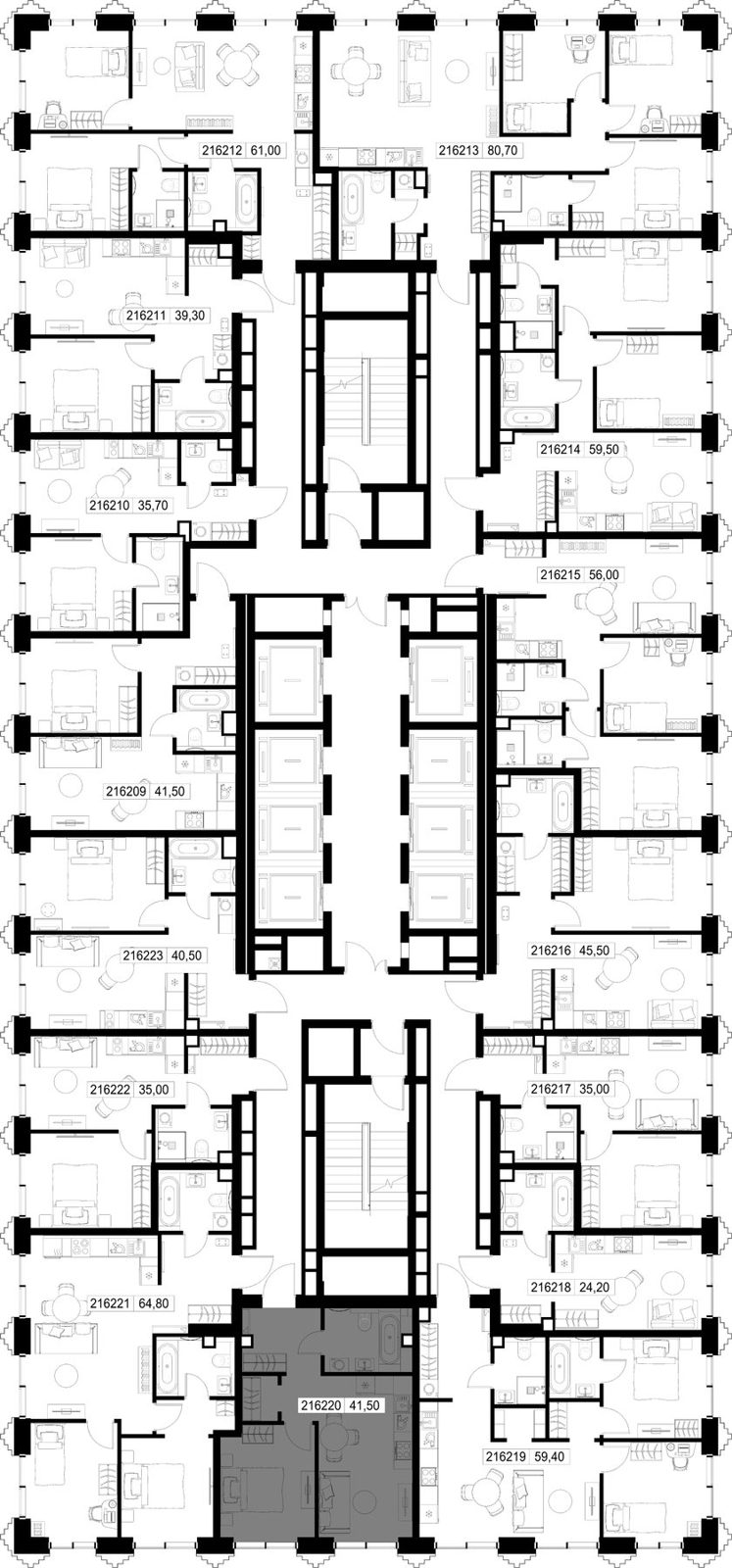1-комнатная квартира, 41,5 м² — фото 2