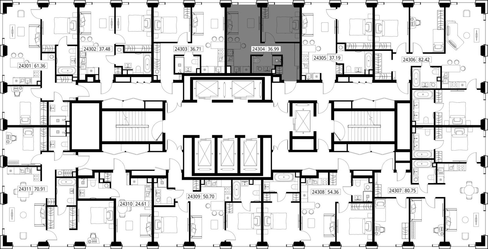 1-комнатная квартира, 37 м² — фото 2