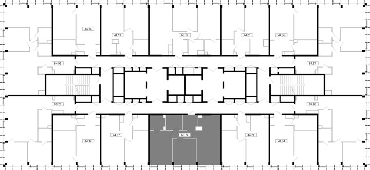 2-комнатная квартира, 66,8 м² — фото 2