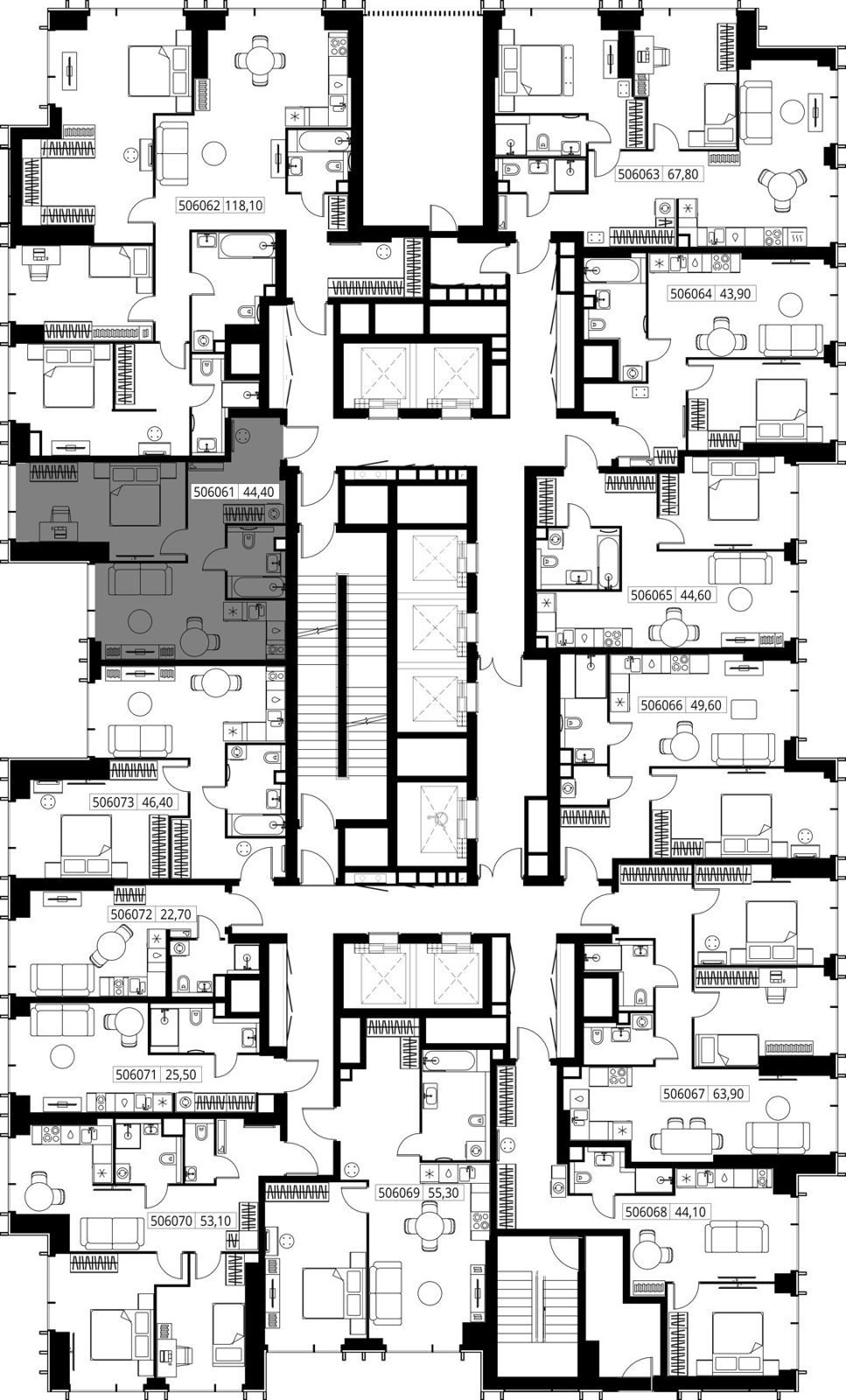 1-комнатная квартира, 44,4 м² — фото 2