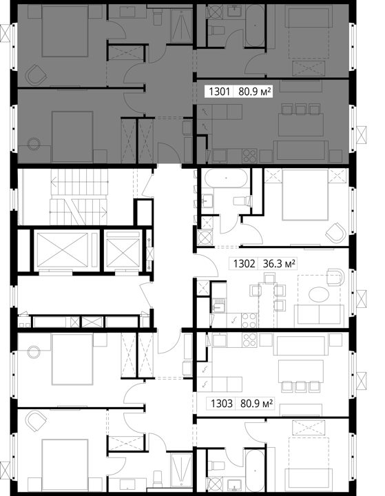 3-комнатная квартира, 80,9 м² — фото 2