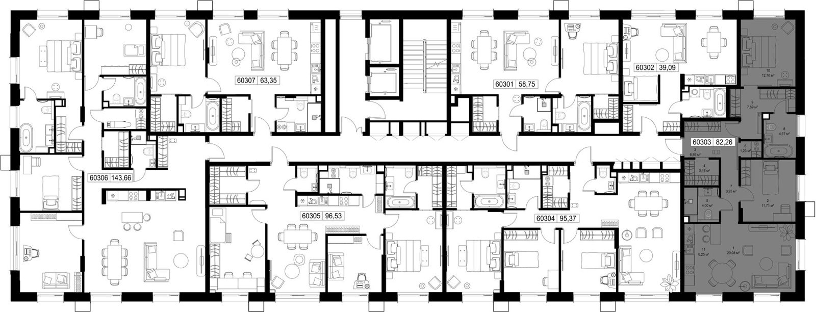 2-комнатная квартира, 82,3 м² — фото 2