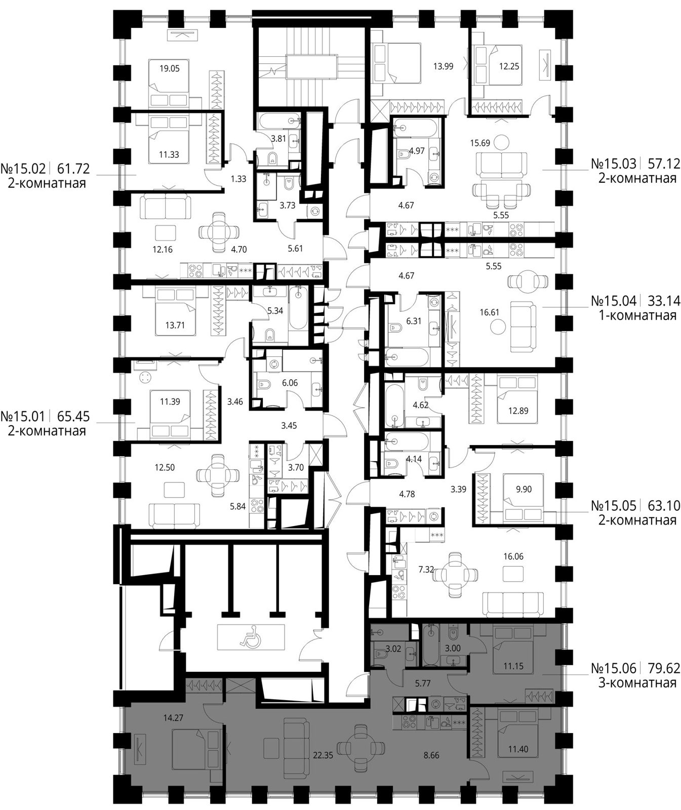 3-комнатная квартира, 79,6 м² — фото 2