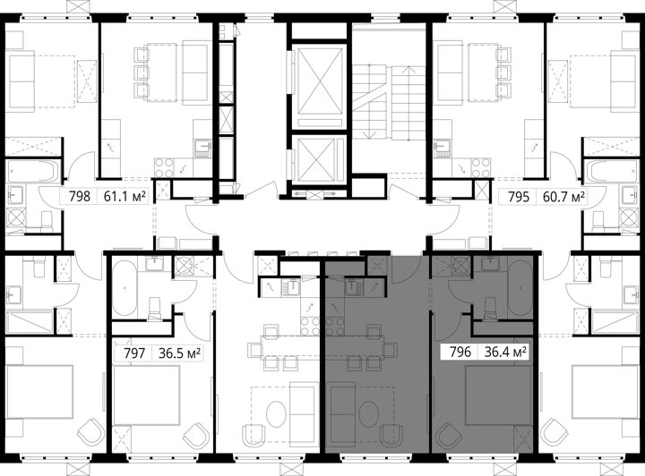 1-комнатная квартира, 36,4 м² — фото 2