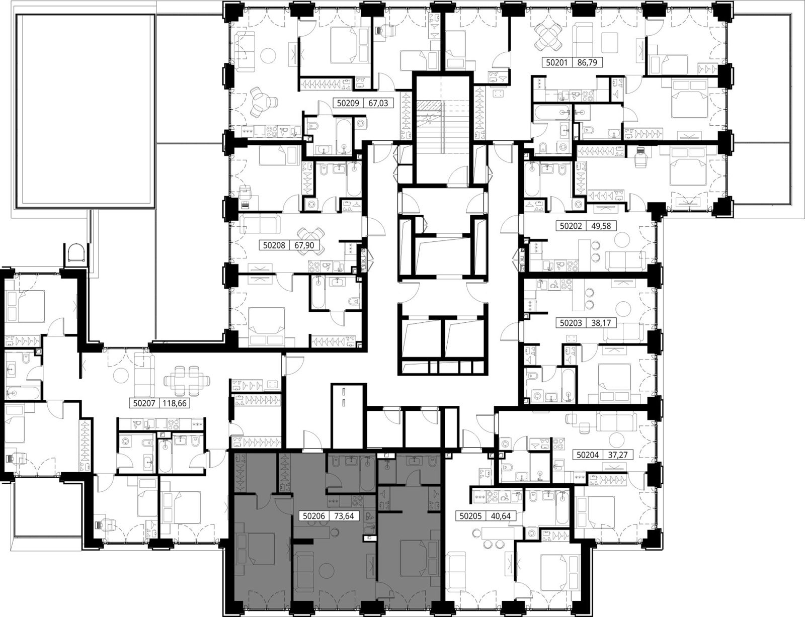 2-комнатная квартира, 73,6 м² — фото 2