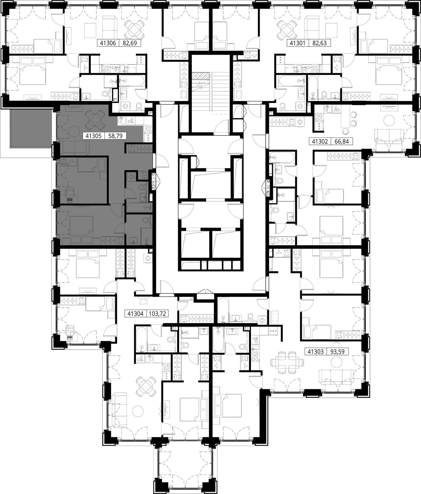 2-комнатная квартира, 58,8 м² — фото 2