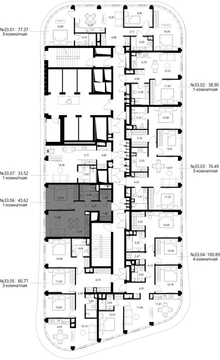 1-комнатная квартира, 43,6 м² — фото 2