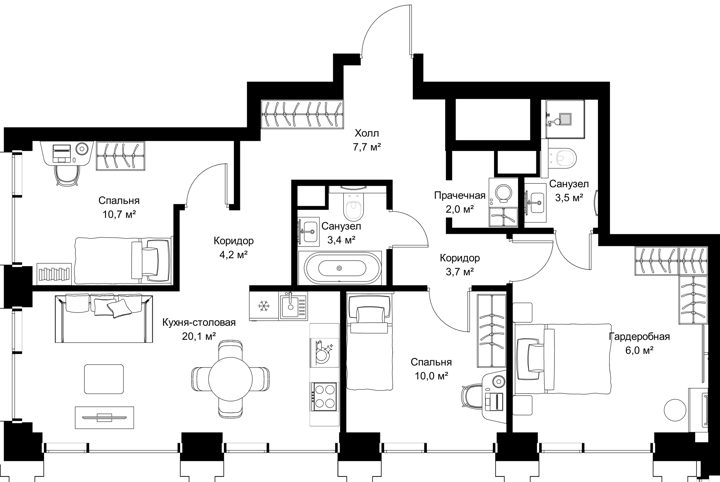 3-комнатная квартира, 81,8 м²