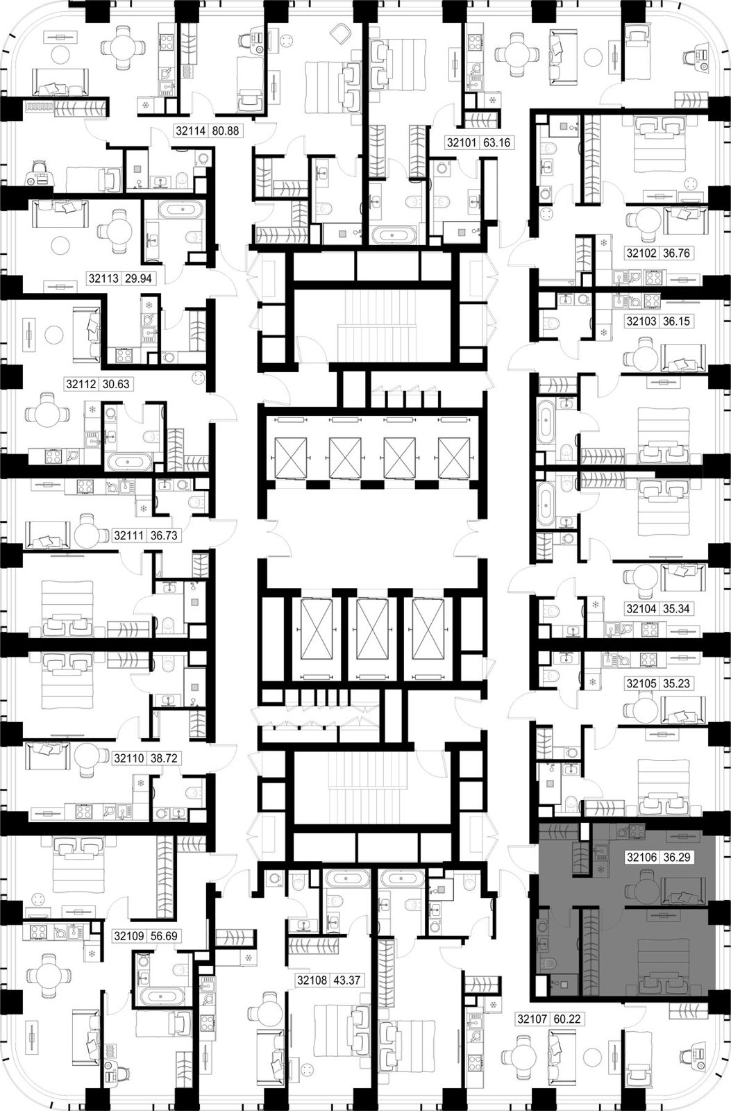 1-комнатная квартира, 36,3 м² — фото 2