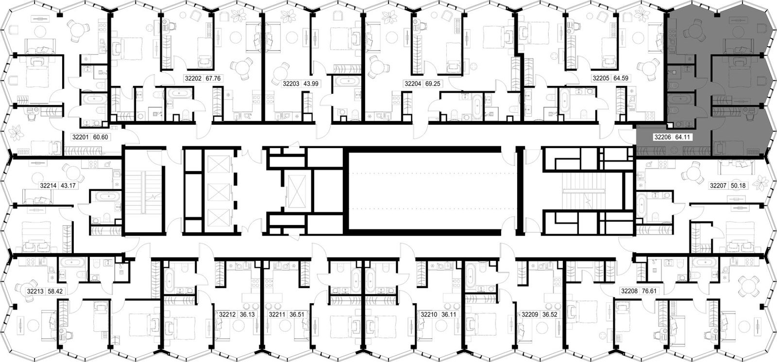 2-комнатная квартира, 64,1 м² — фото 2