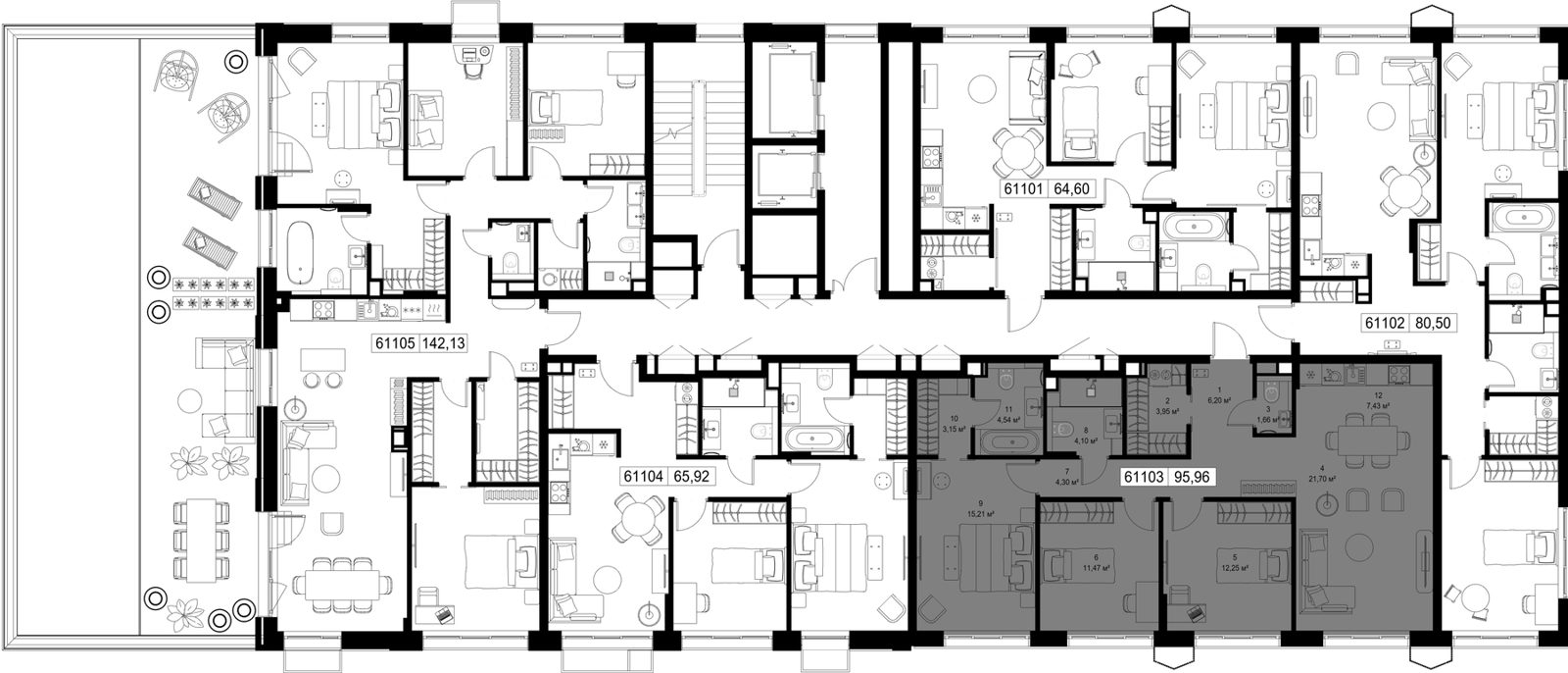3-комнатная квартира, 96 м² — фото 2